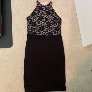Black and nude lace cocktail dress size XXL